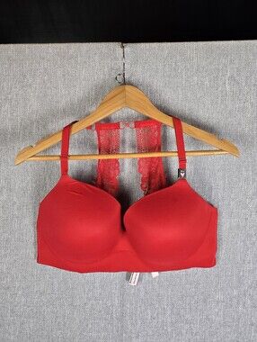 Victoria's Secret Incredible Padded No Wire Bra Red Sz 38DD NWOT